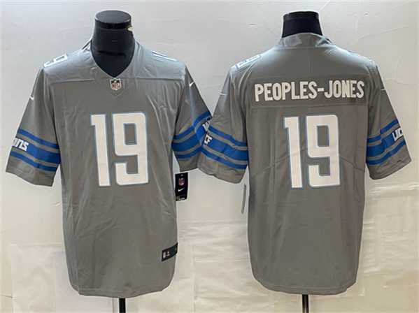 Mens Detroit Lions #19 Donovan Peoples-Jones Gray Vapor Untouchable Limited Jersey->->